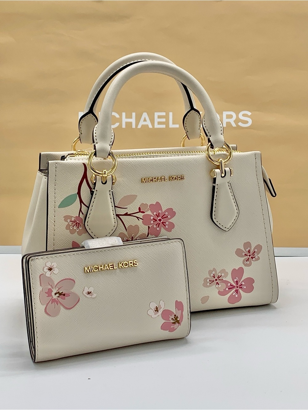 MICHAEL KORS Marilyn Small Embellished Satchel AND Bi-Fold Wallet
